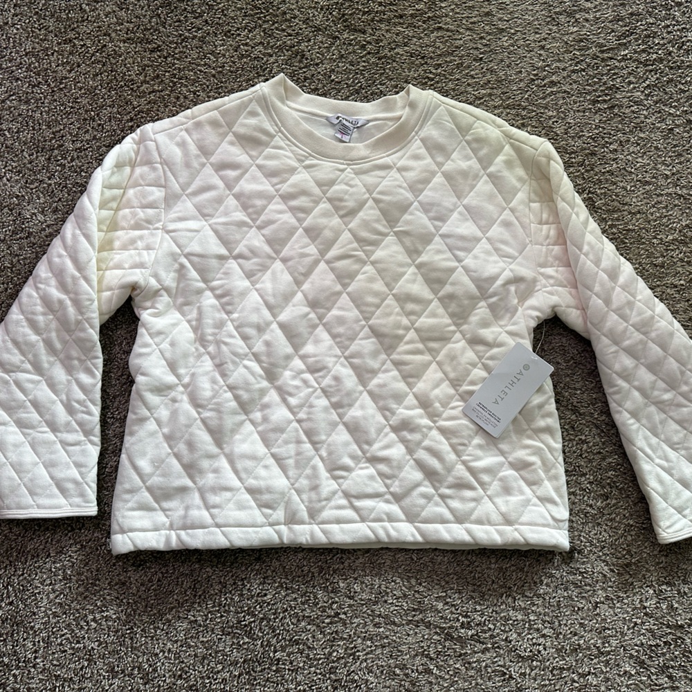 NWT Athleta Retroplush quilted crewneck sweatshirt